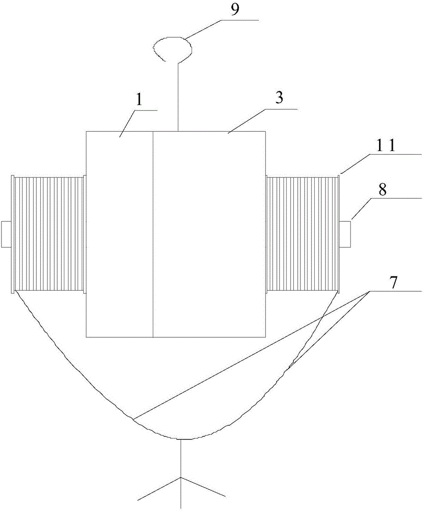 Slow descent method for high-altitude escape and high-altitude escape device