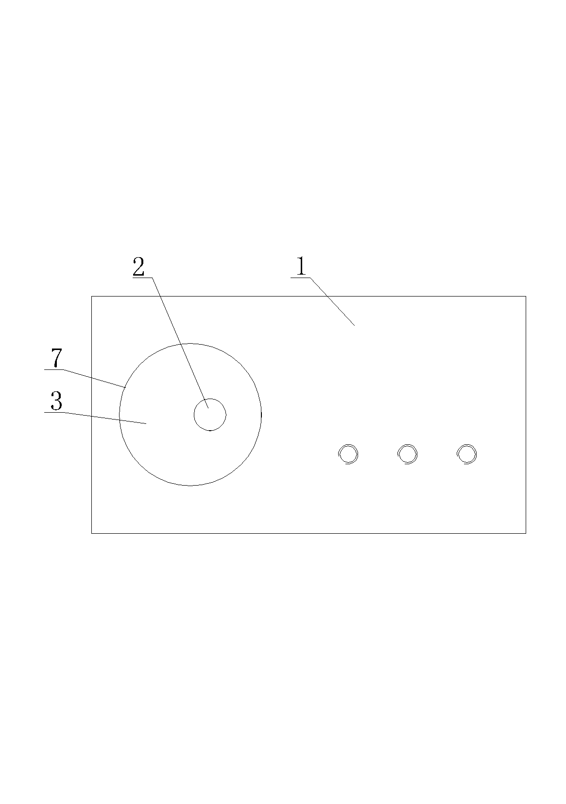 Positioning device of round table with eccentric hole