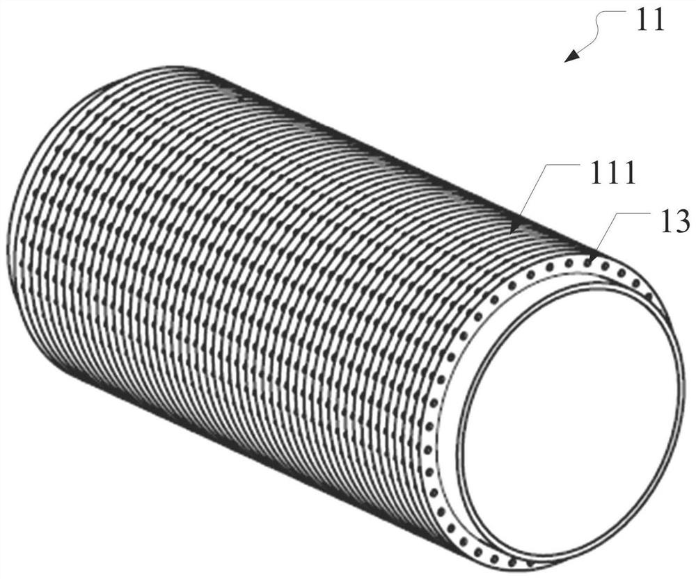 Multi-electron-beam traveling wave tube with axisymmetric folded waveguide high-frequency slow wave structure