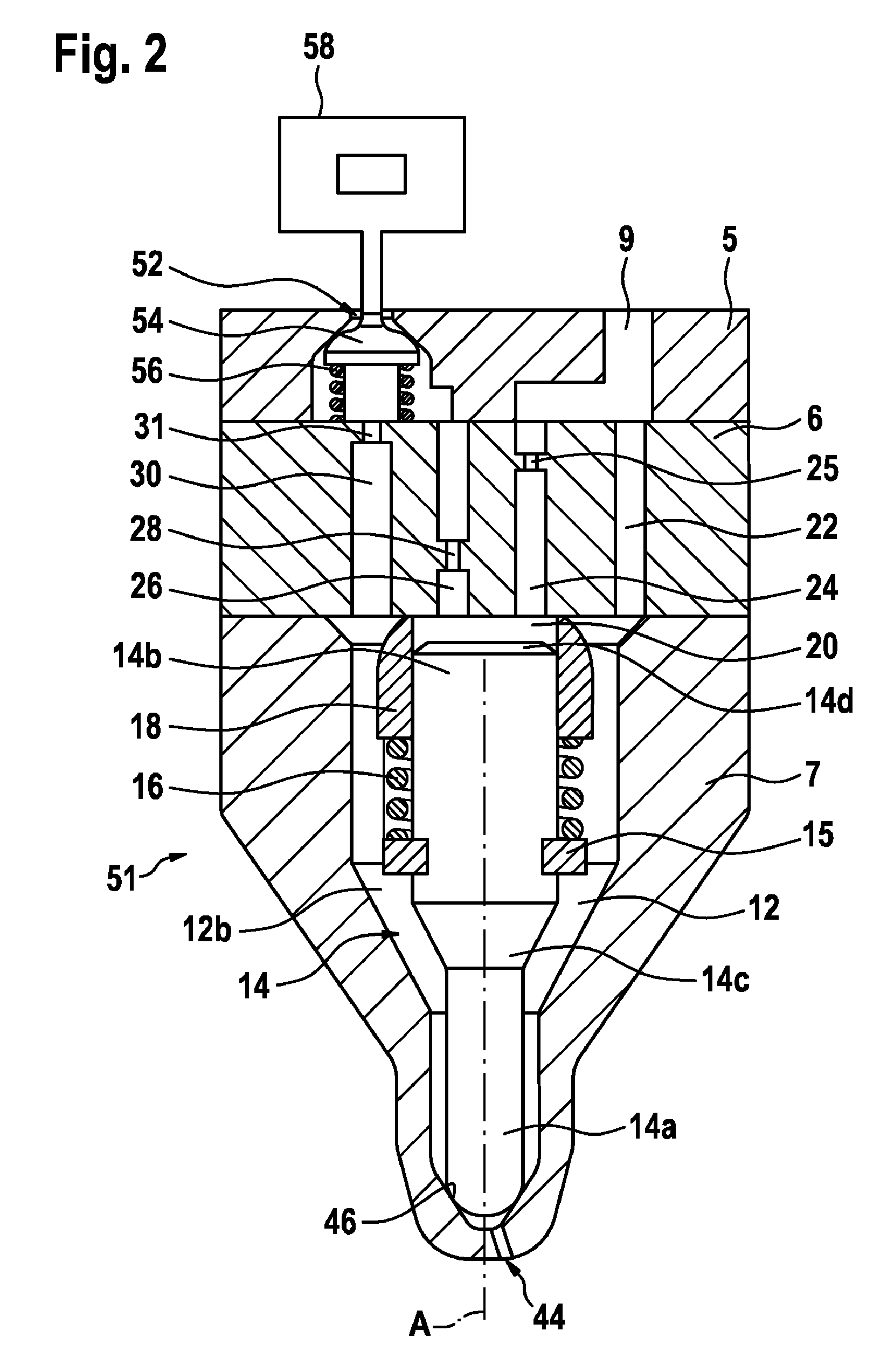 Injection device for introducing a urea solution into the exhaust tract of an internal combustion engine