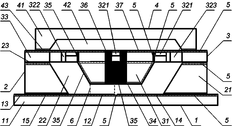 Single-mass-block three-axis MEMS inertial accelerometer with low depth-to-width ratio and preparation method thereof