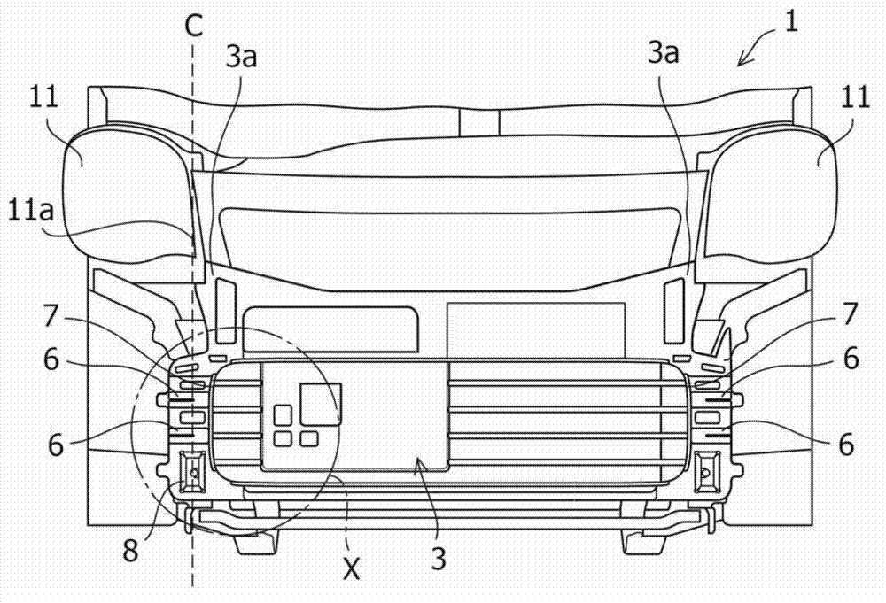 Structure for vehicle body front