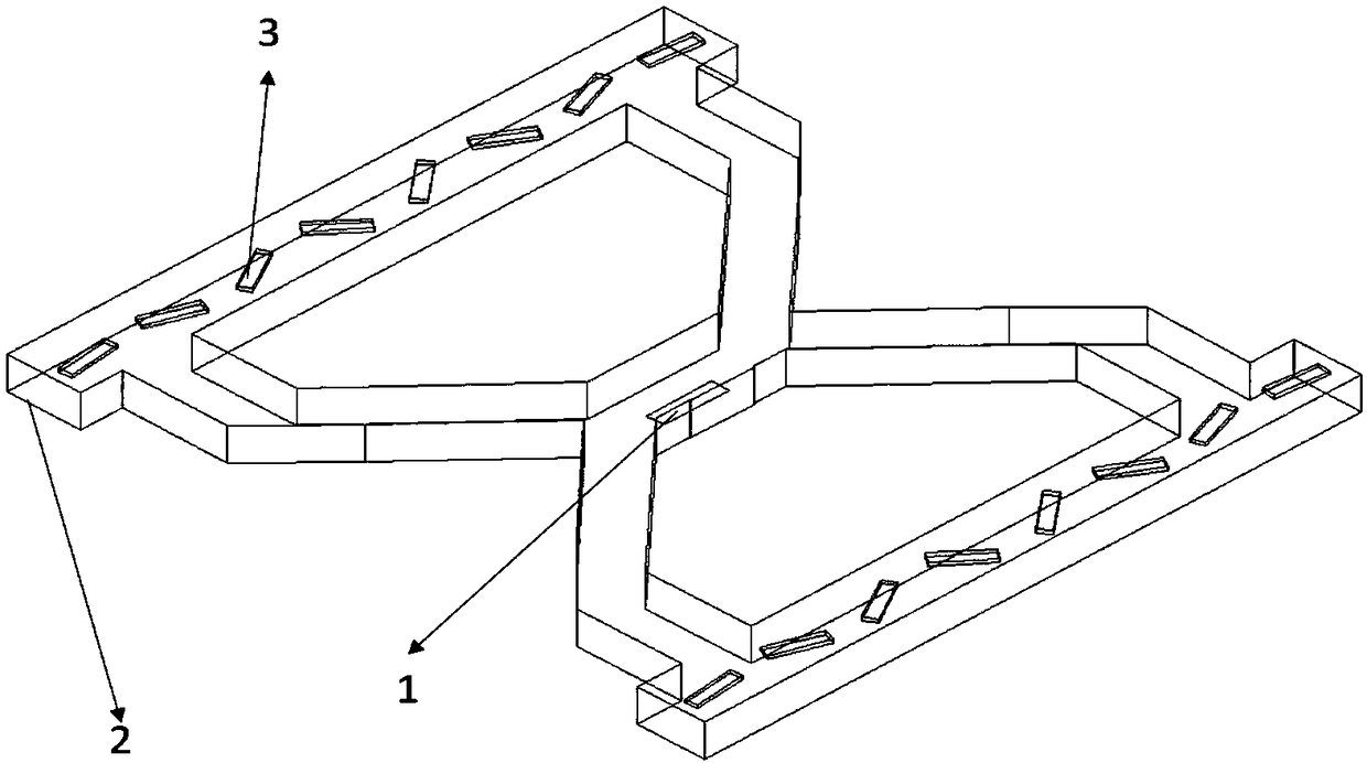 Quadrangle feeding-based dual-layer waveguide gap near-field focusing array antenna