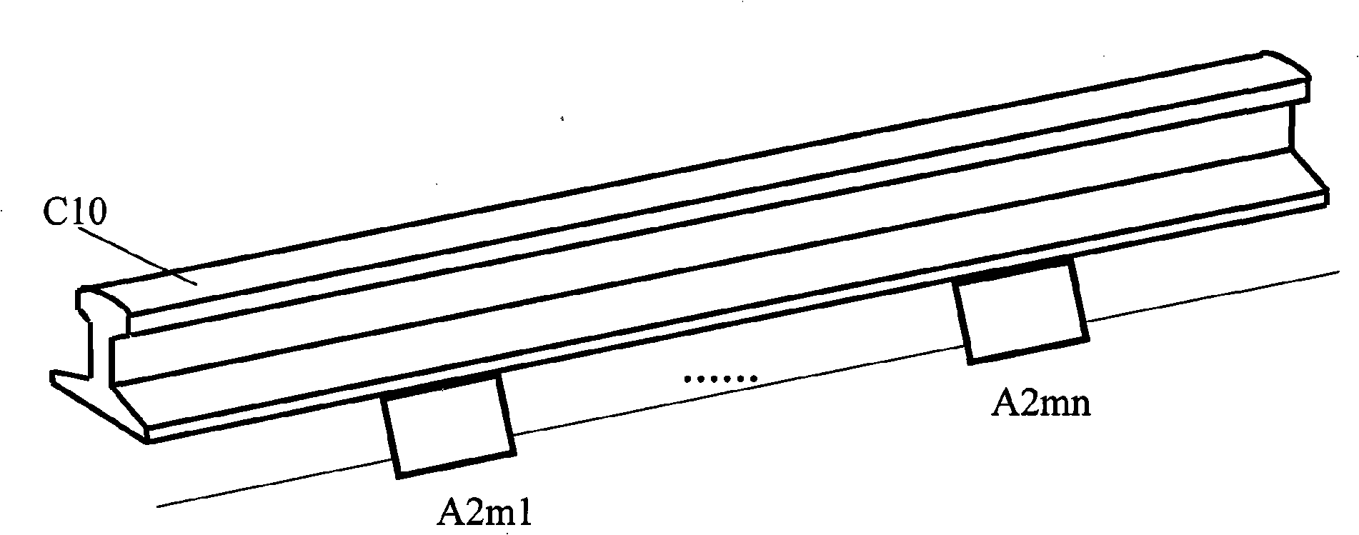 Positioning and real time tracing system for temperature insensitive optical fiber optical grating stress sensing train