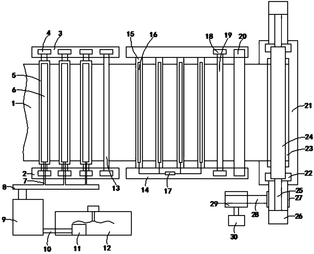 Wall cloth spraying, drying and rolling device