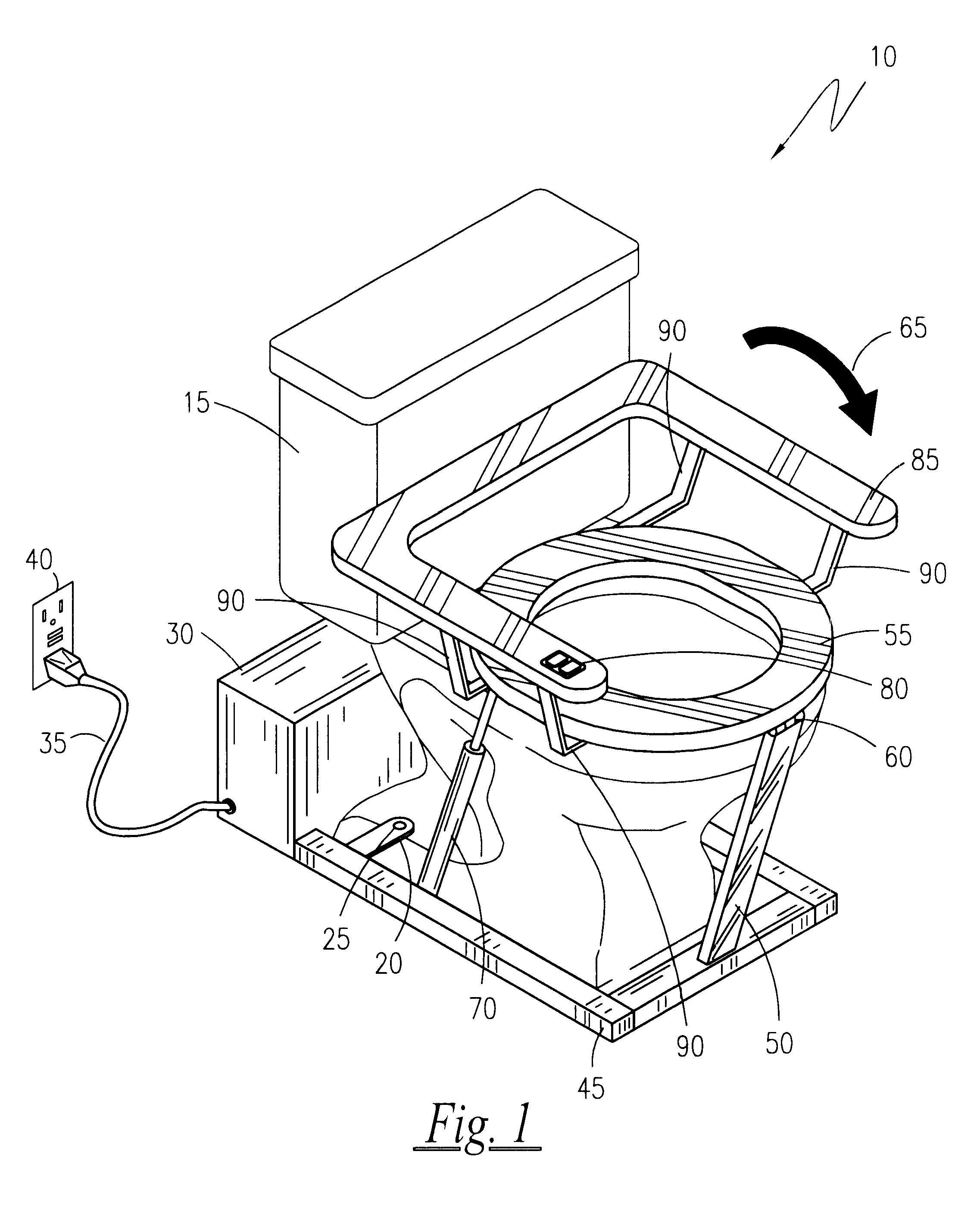 Mechanized toilet seat lift for the elderly and/or disabled