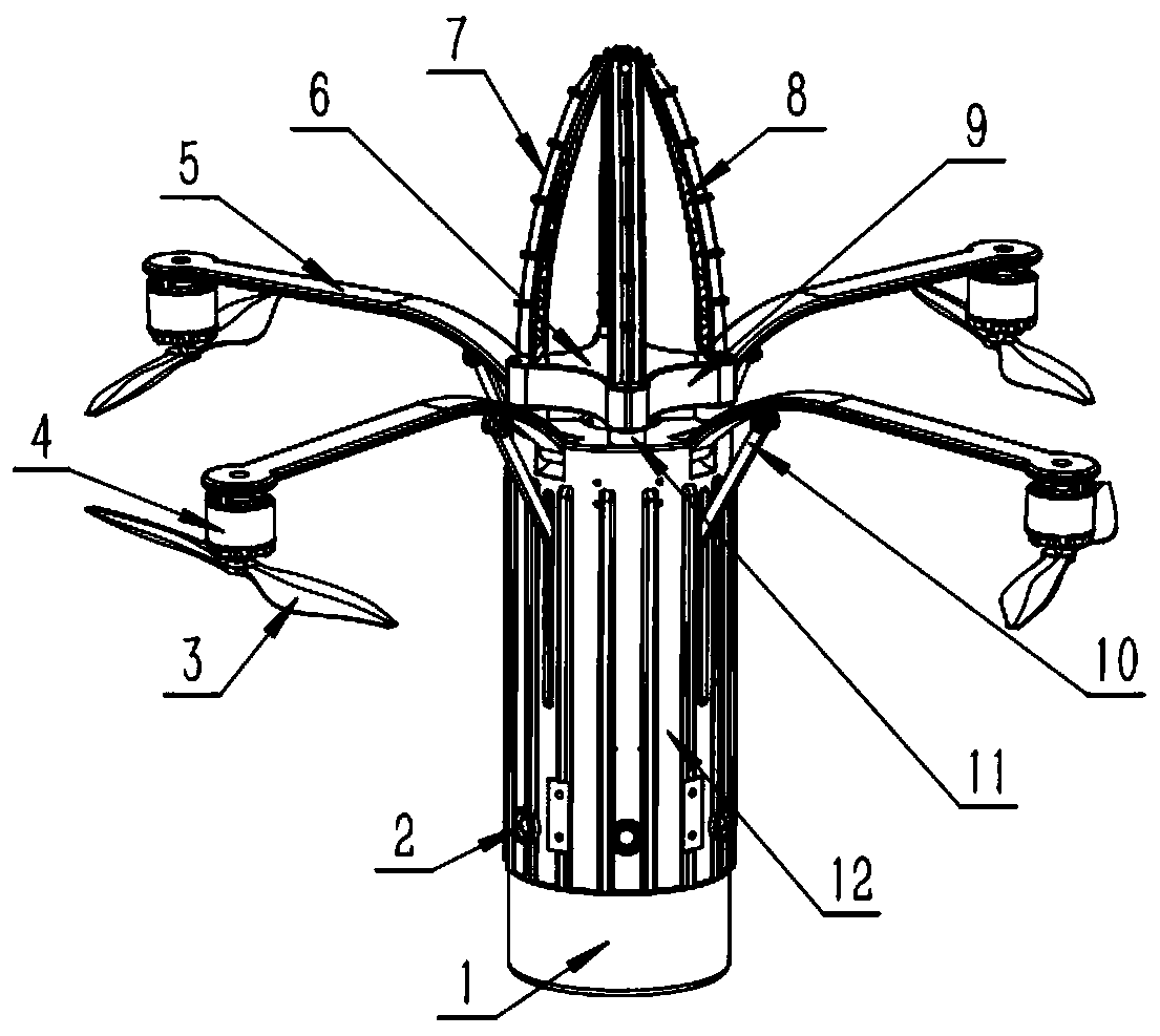 Portable foldable flight-adsorption inspection unmanned aerial vehicle