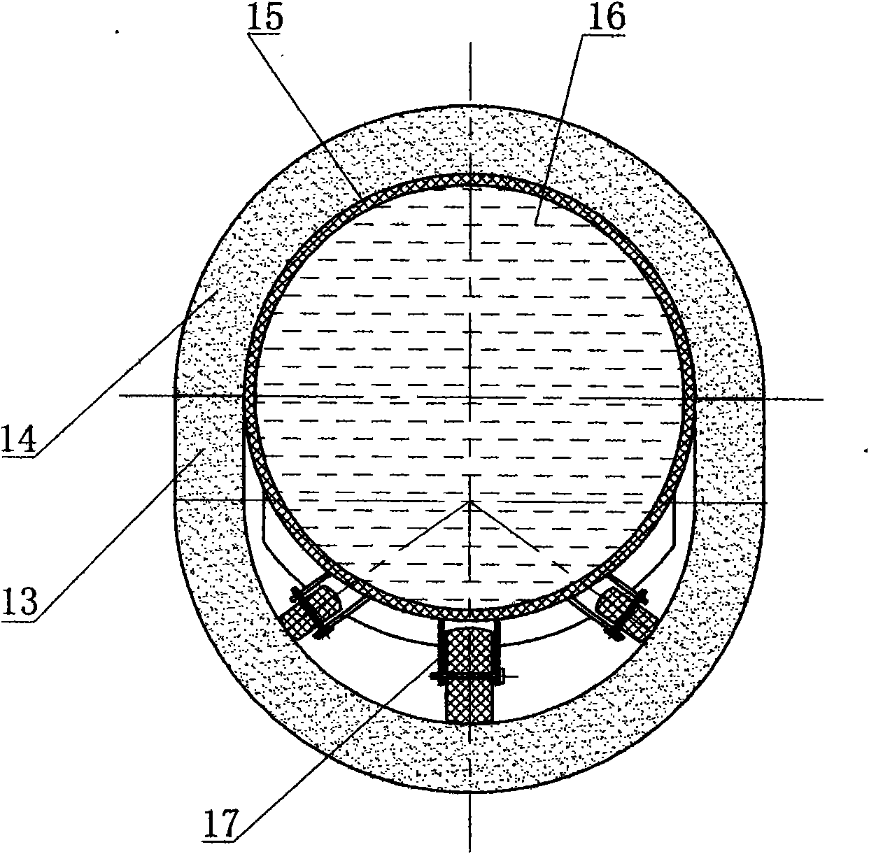 Construction machine for casting underdrain on site by cement