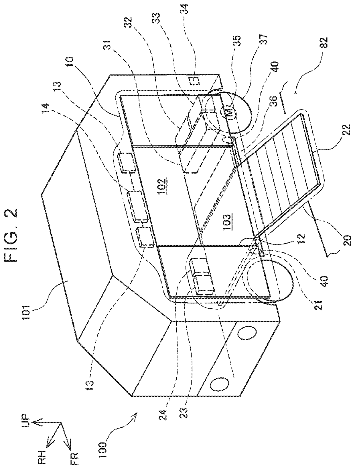 Vehicle equipped with slope device