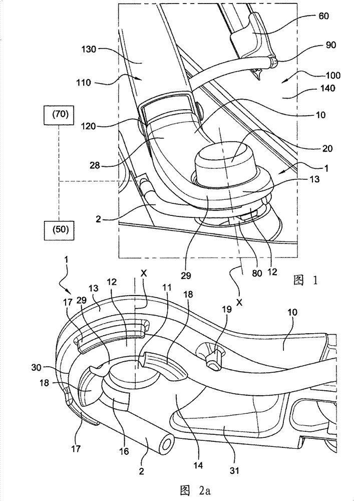 Device for retaining a pipe, notably for windscreen washer liquid