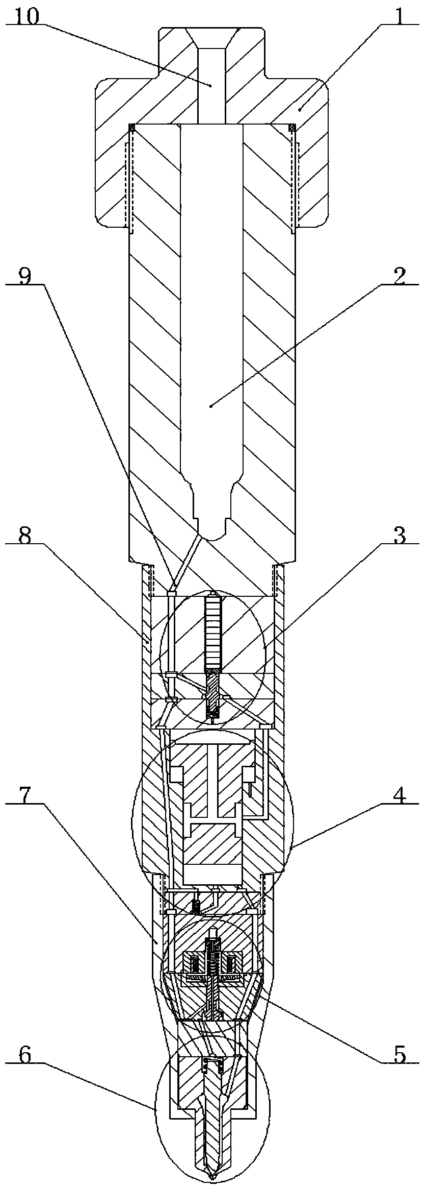 Pressure-accumulating piezoelectric-electromagnetic dual-valve electronic fuel injector