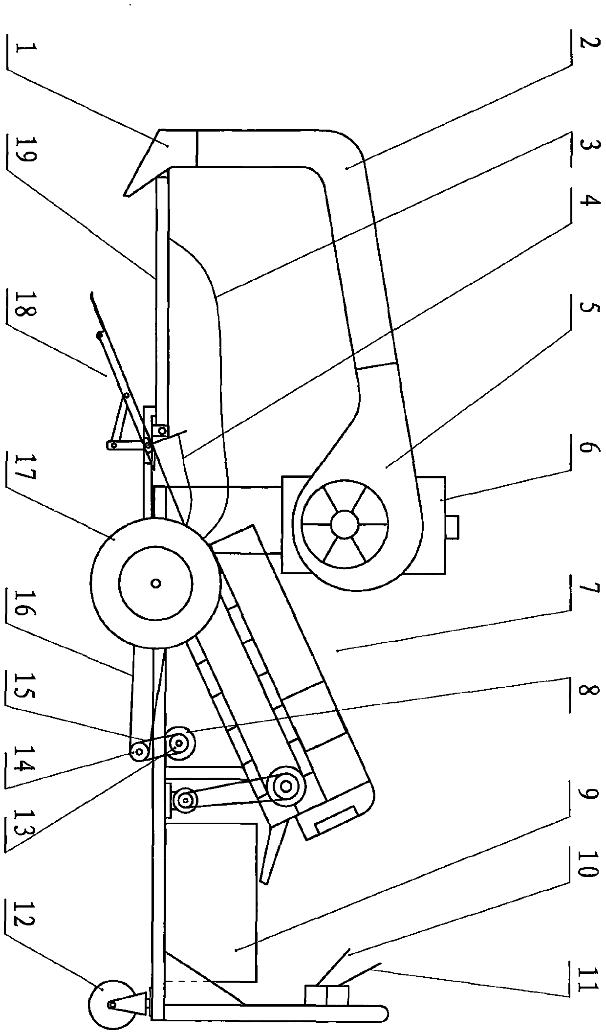 Air blowing type jujube picking machine