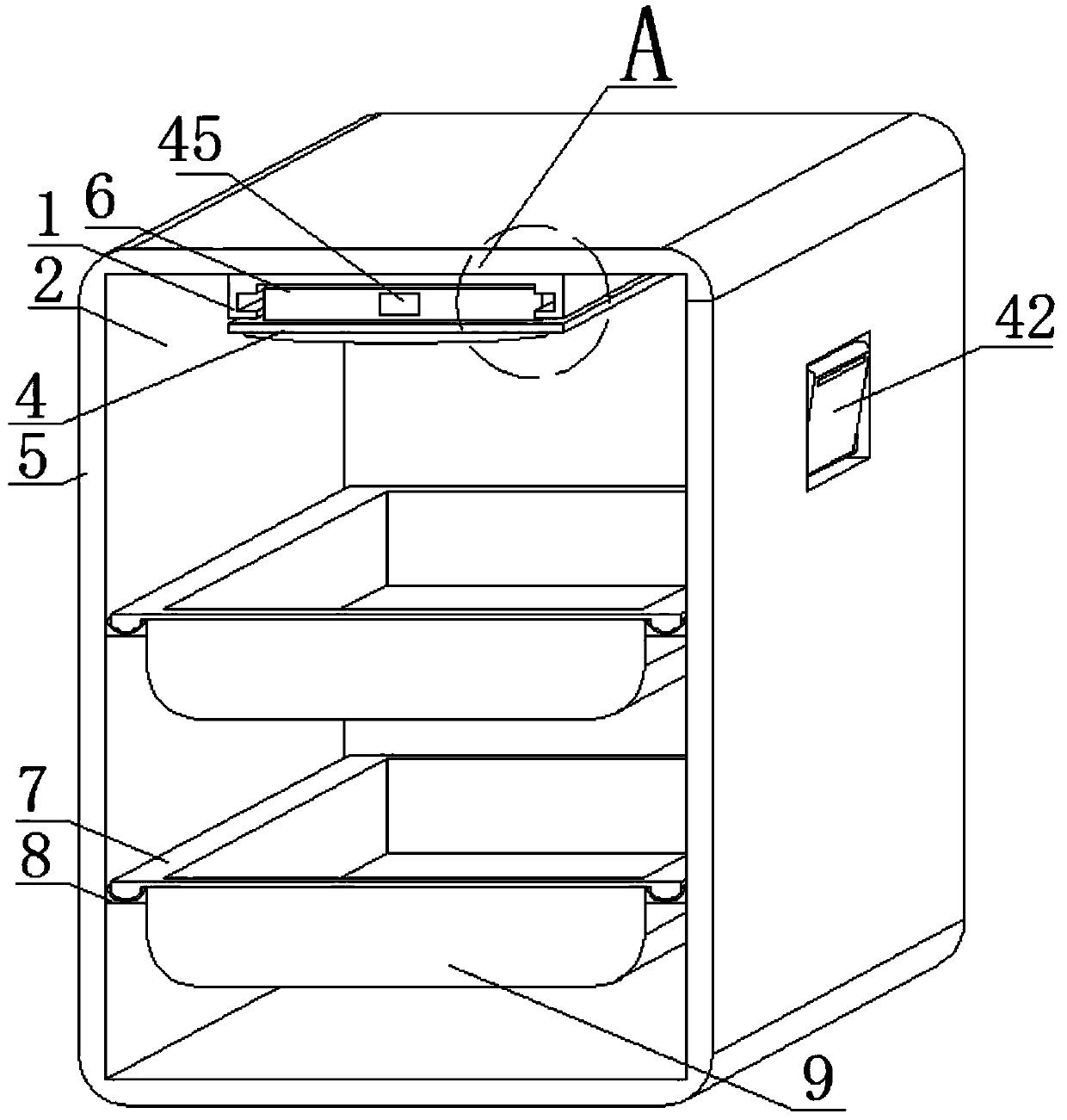 Sterilizing cabinet convenient for installing and disassembling sterilizing device