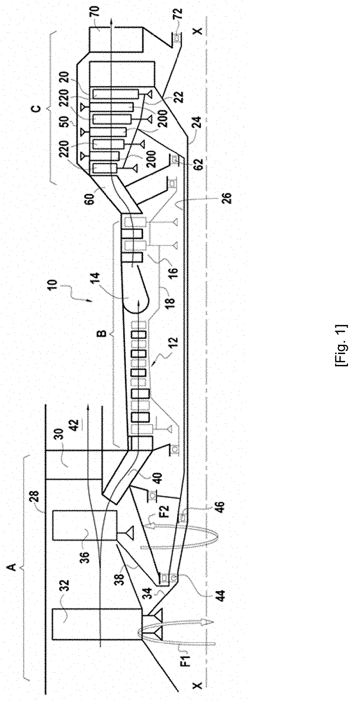 Improved architecture of a turbomachine with counter-rotating turbine