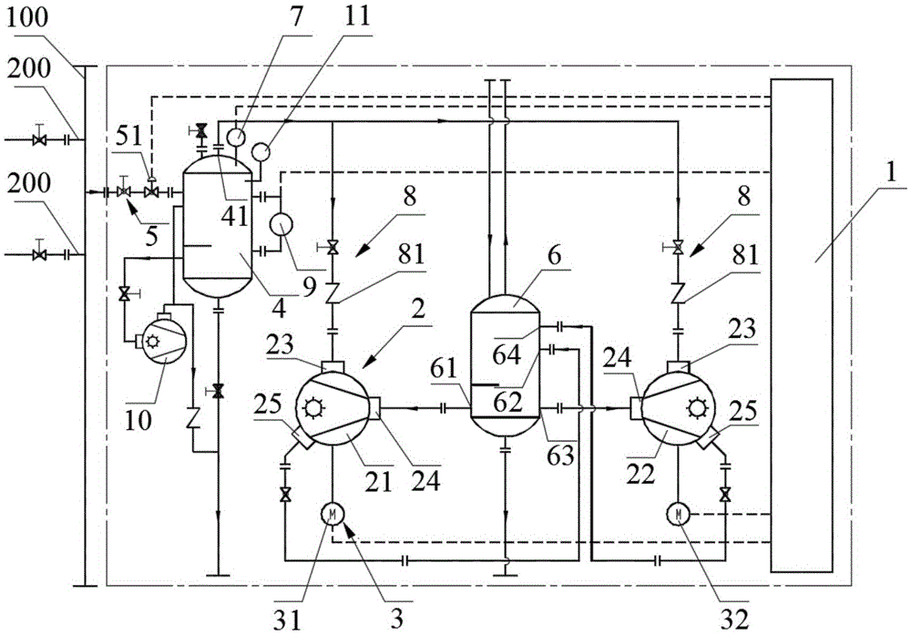 Vacuum keeping system