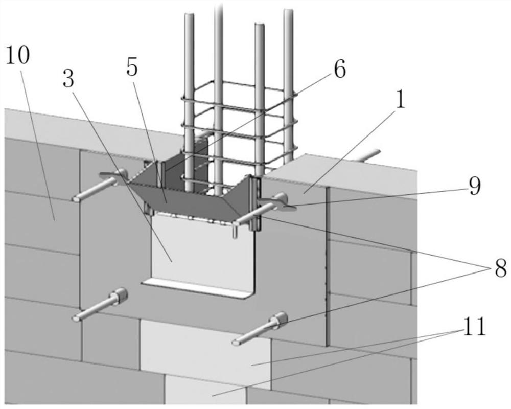 Constructional column chiseling-free construction method beneficial to controlling top sealing quality of constructional column