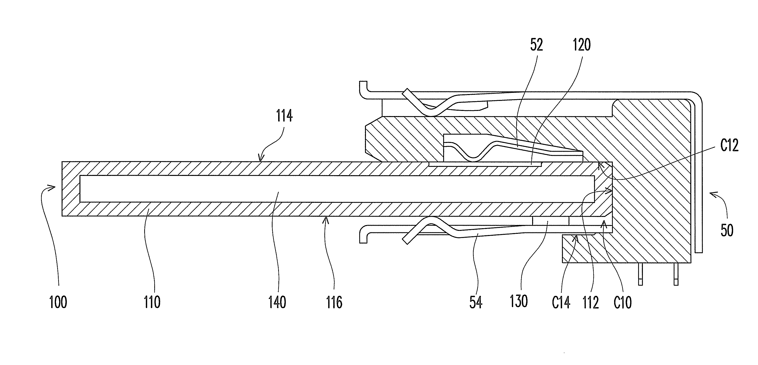 Electronic device, adapter and receptacle