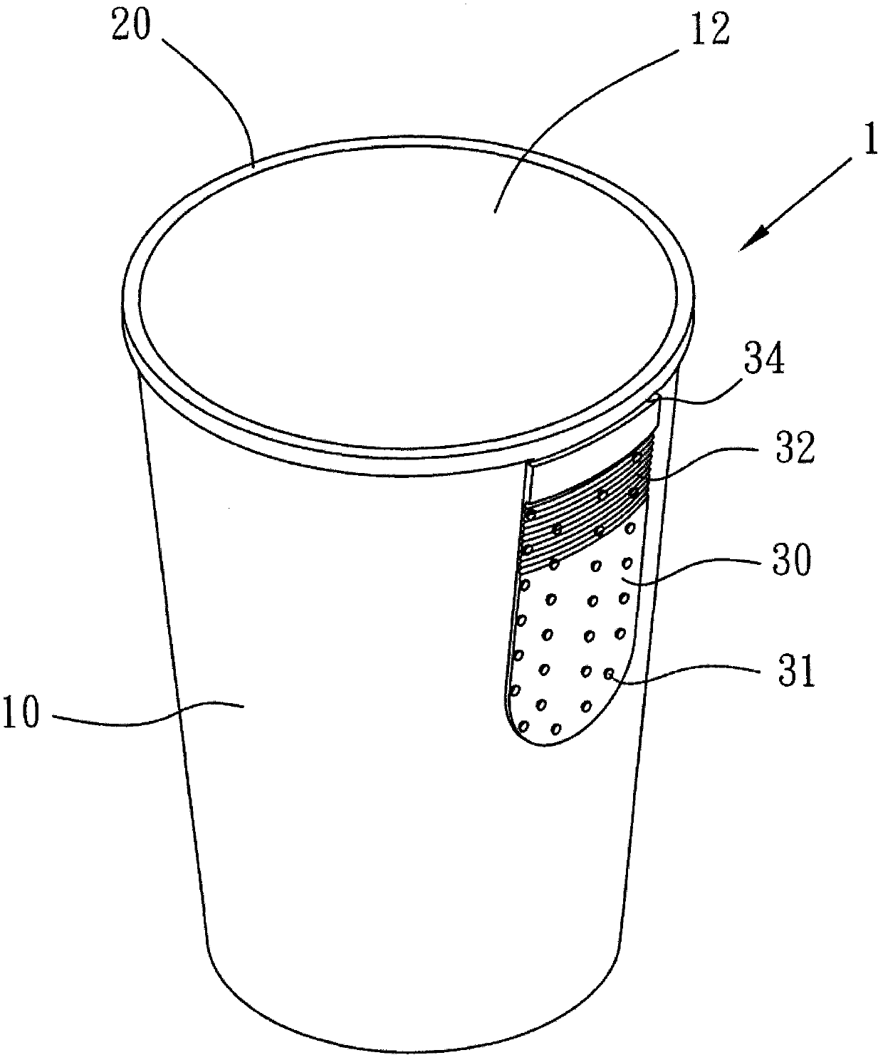 Paper cup heat resisting sheet structure