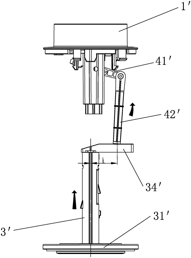 Flushing valve provided with connecting rod type transmission mechanism