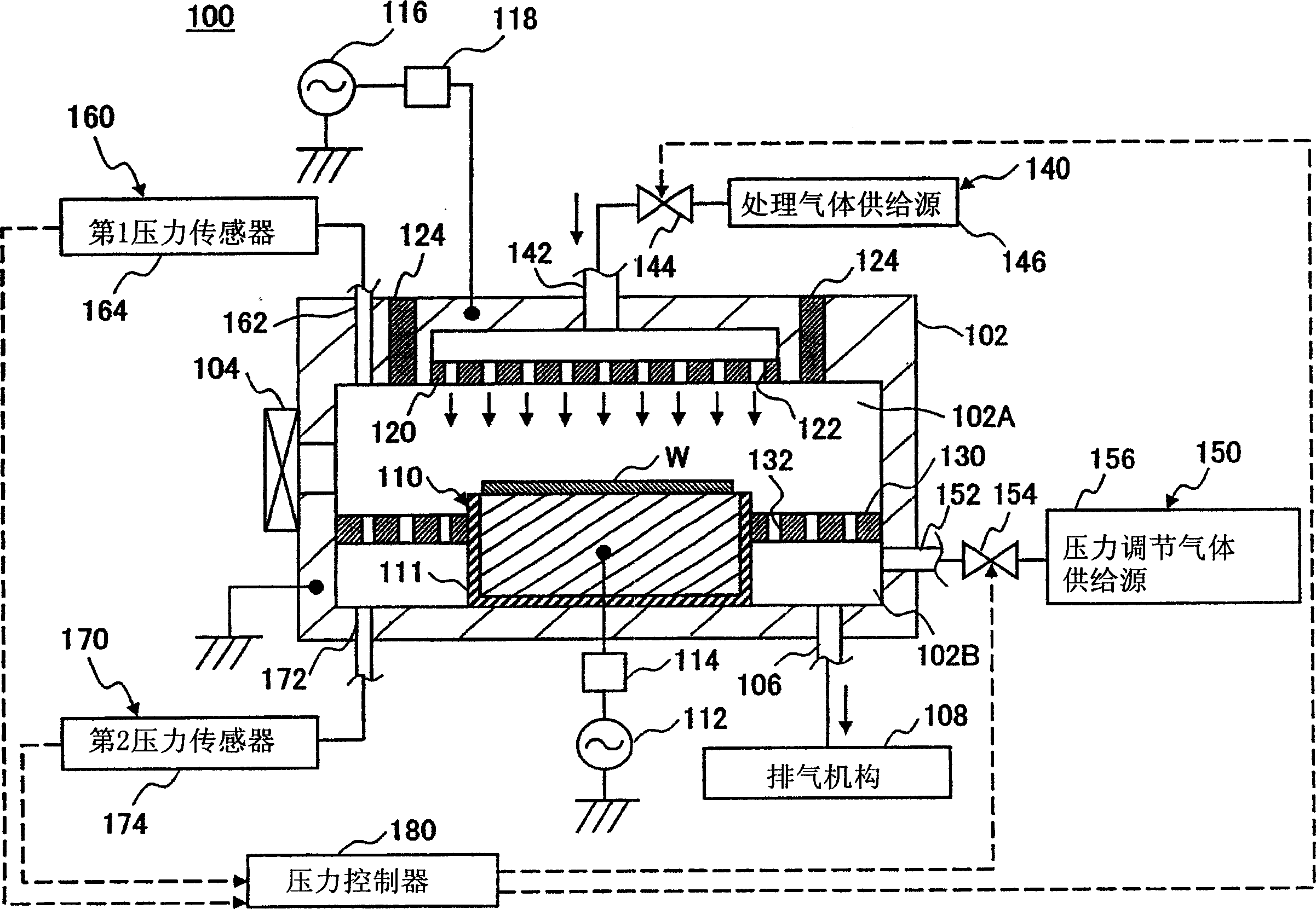 Substrate processing apparatus, pressure control method for substrate processing apparatus