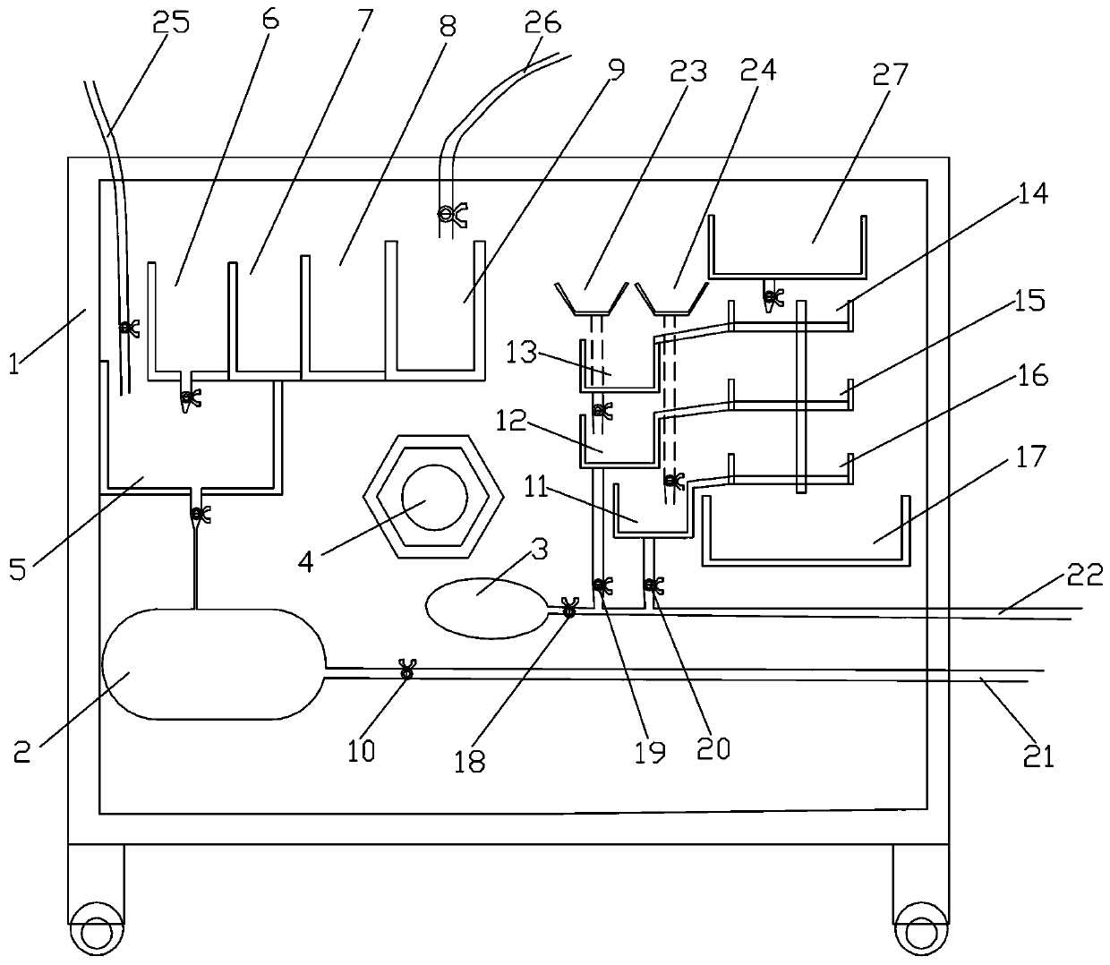 Dam bin surface green cutting device and construction method thereof