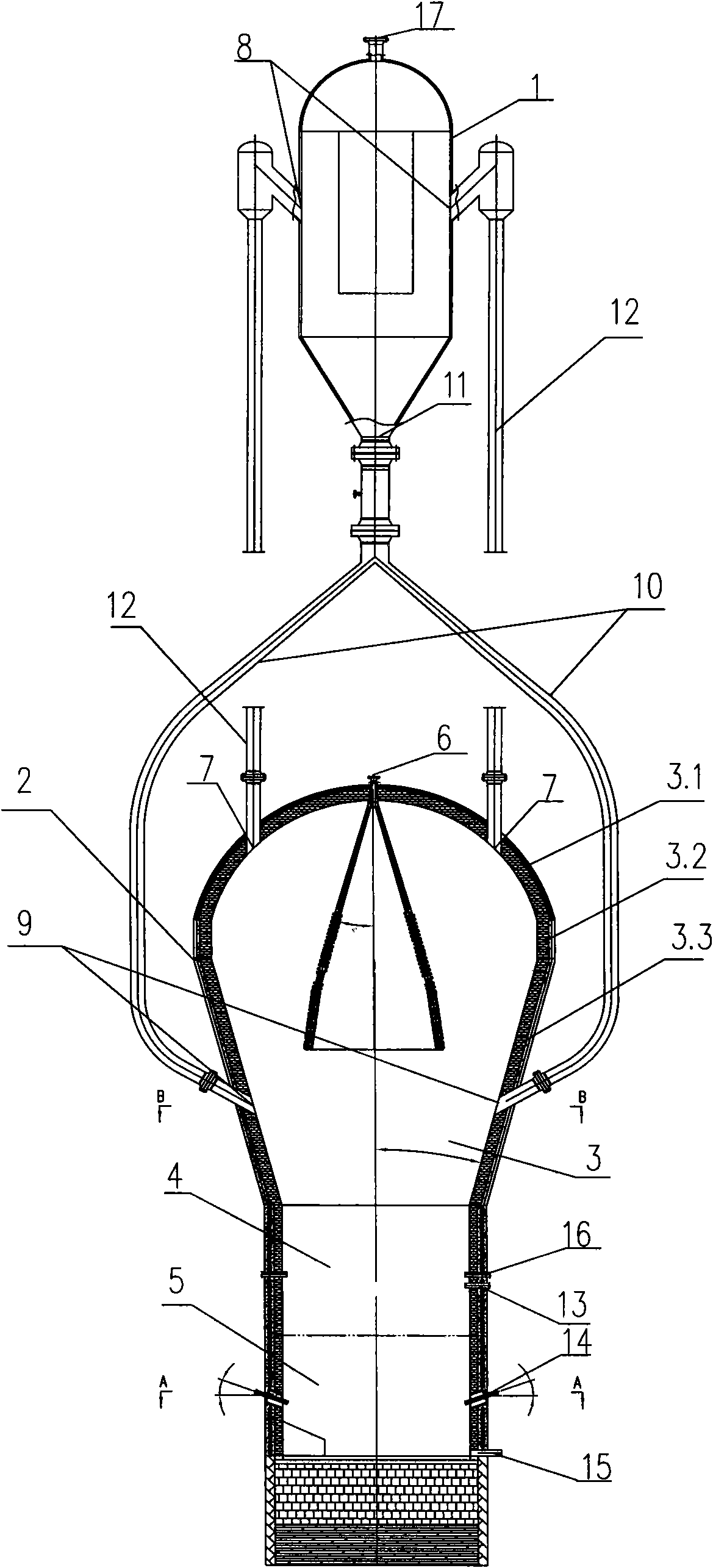 Method for preparing calcium carbide and synthesis gas through thermal oxidation reaction and calcium carbide reactor