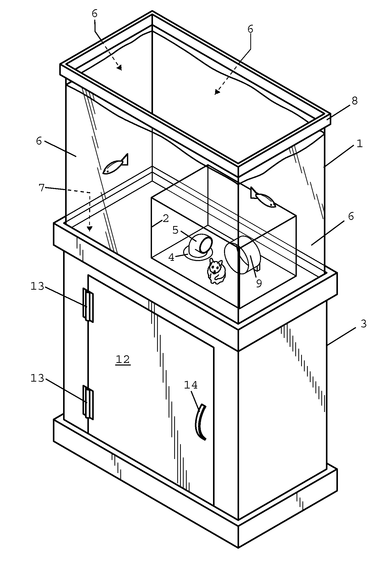 Integrated Aquarium and Small Animal Exhibit