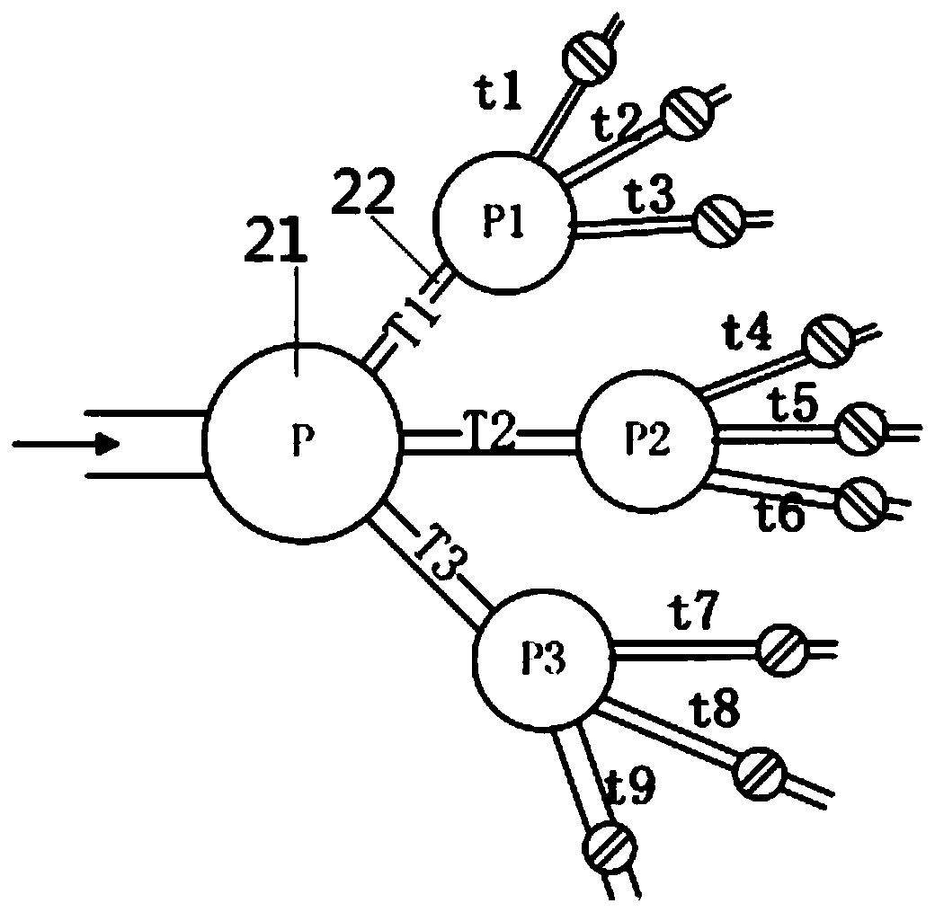 An experimental device and method for measuring two-phase flow containing fine particles in a thin tube network