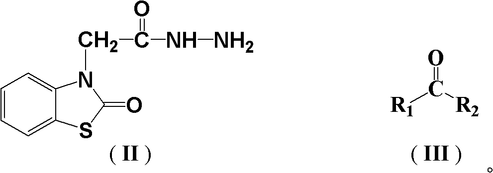 (2-oxo-benzothiazole)-3-diacetyl hydrazone compound as well as preparation method and application thereof