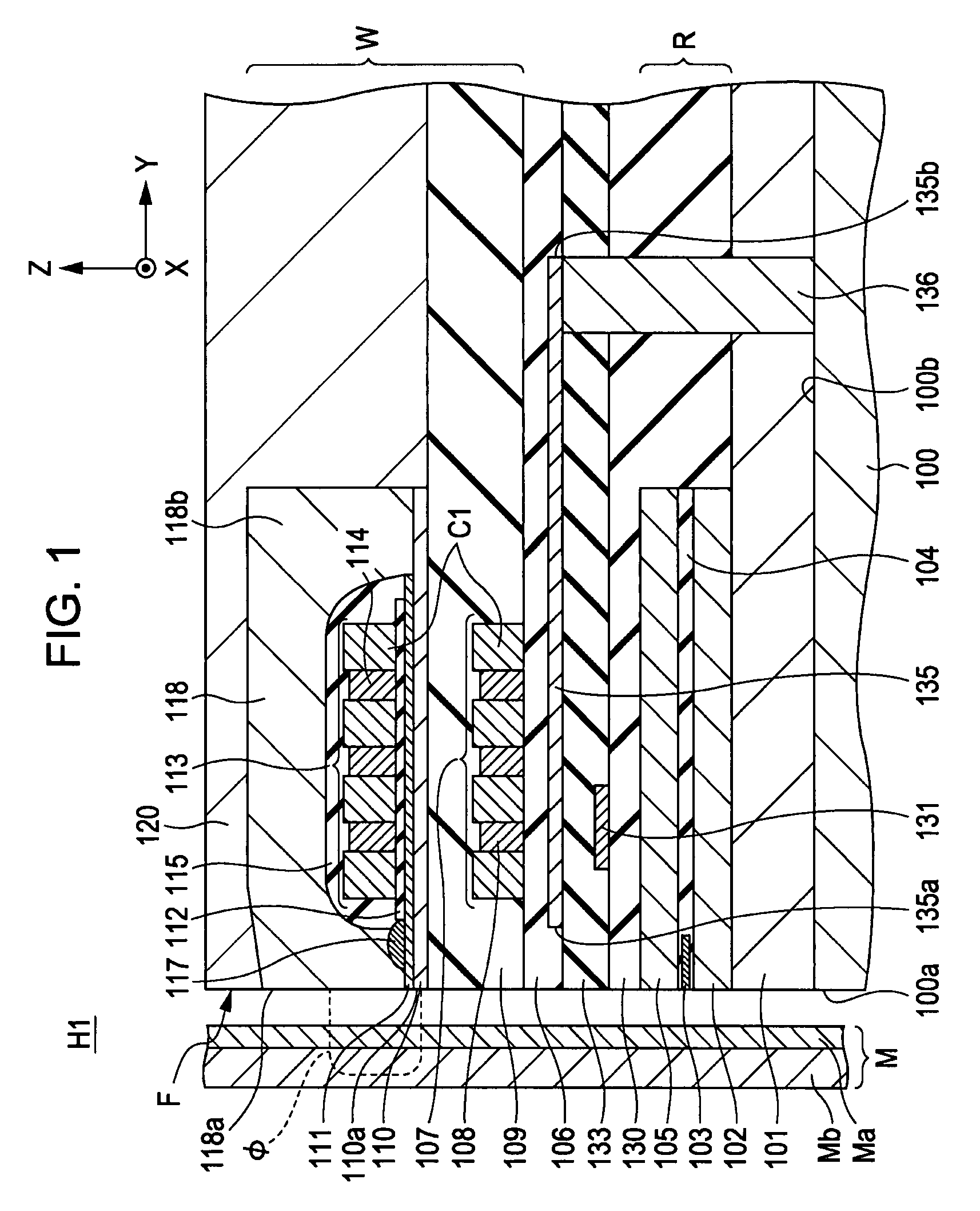 Perpendicular magnetic recording head including heating element