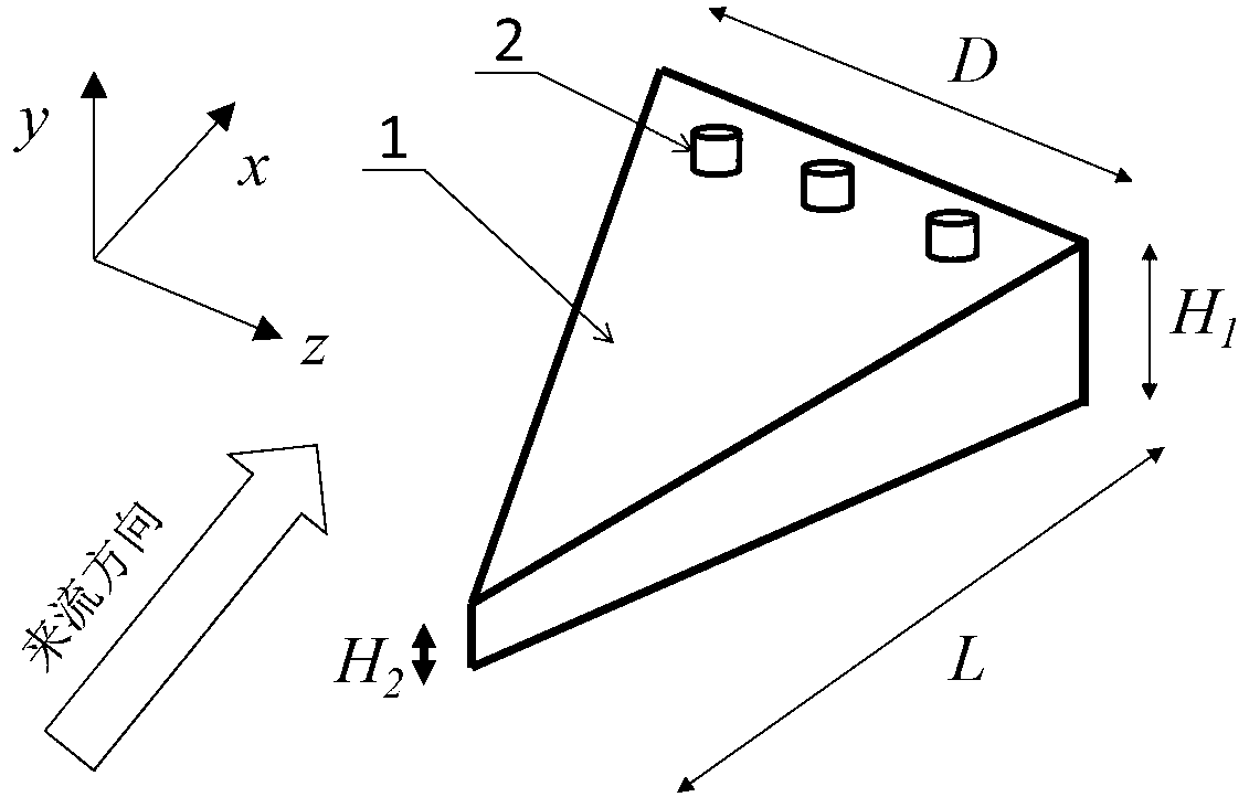 Device for controlling flow separation caused by interference between high-Mach-number shock waves and boundary layers