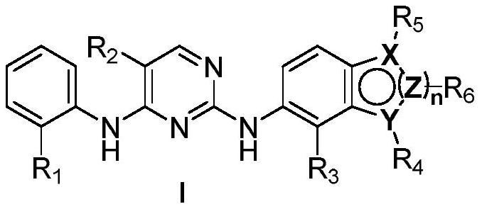 2,4-diarylaminopyrimidine derivatives containing aromatic heterocycles and their preparation and application