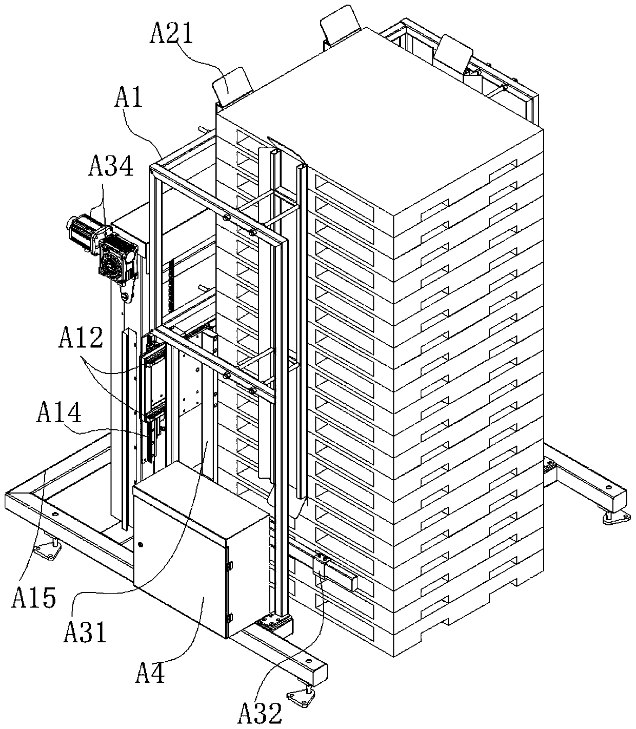 Intelligent AGV tray supplying and warehousing system