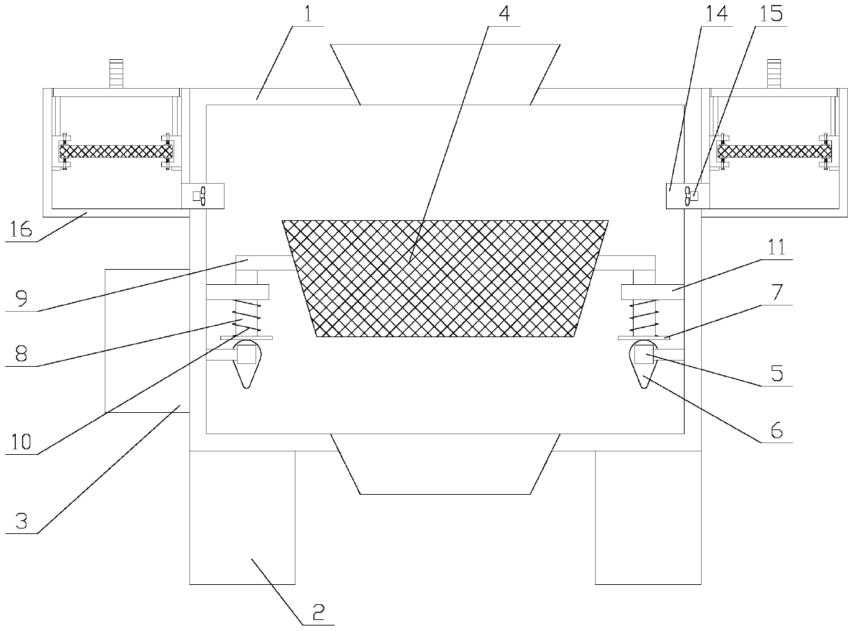 Anti-blocking screening device with dedusting function and for mineral separation