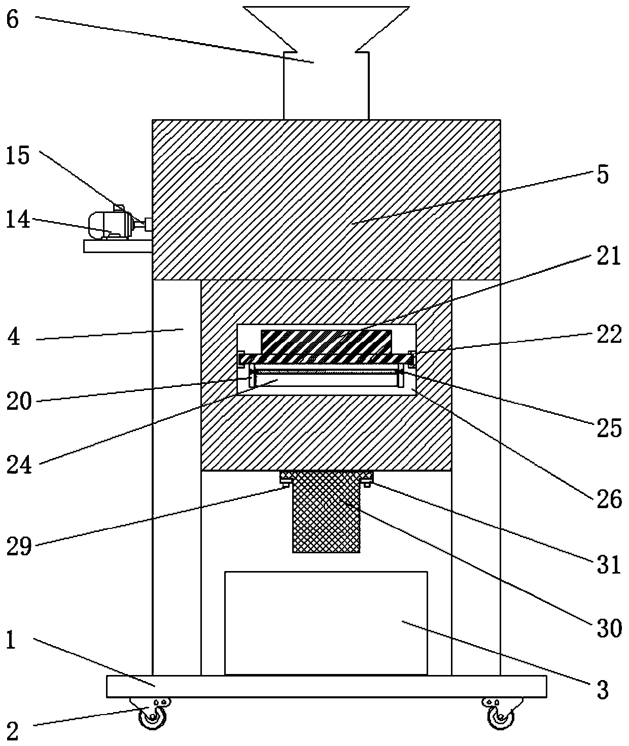 Multi-wheel type silicon material pulverizer