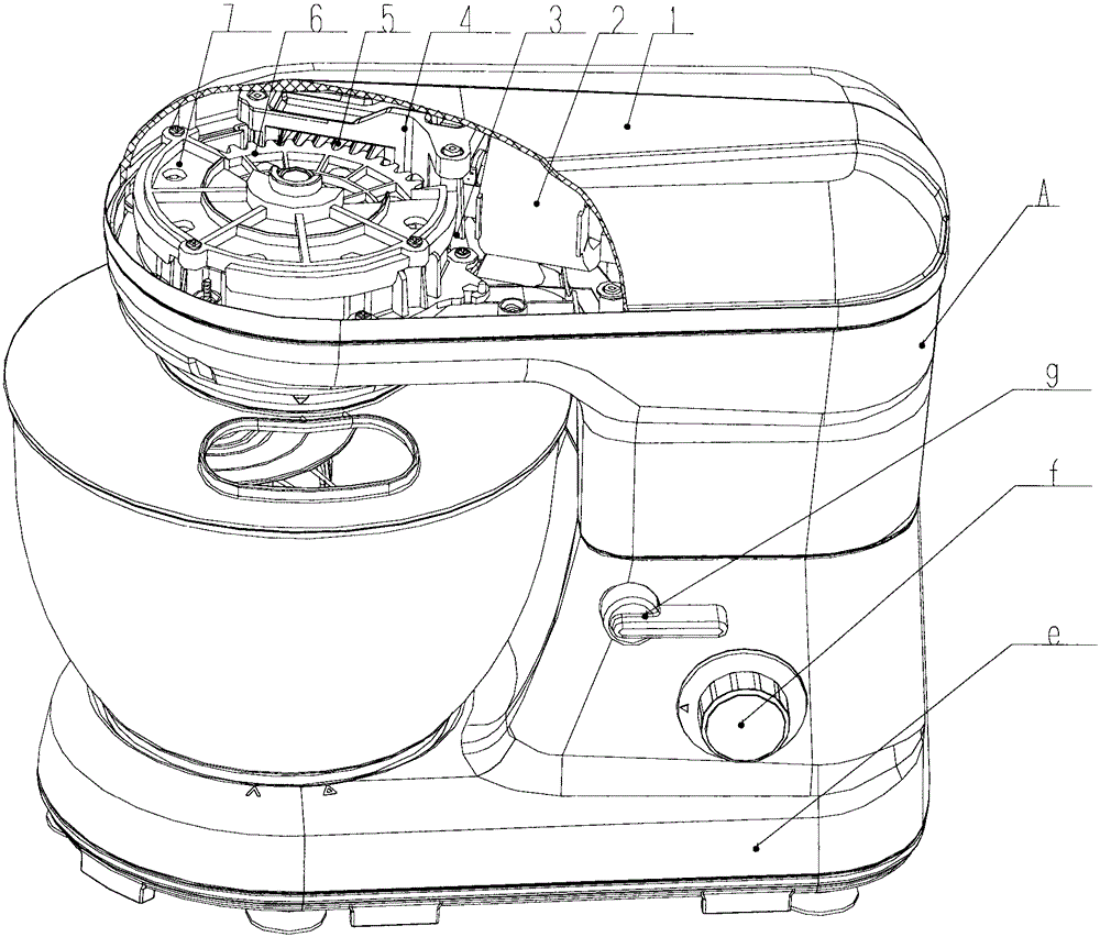 Transmission mechanism of dough kneading machine