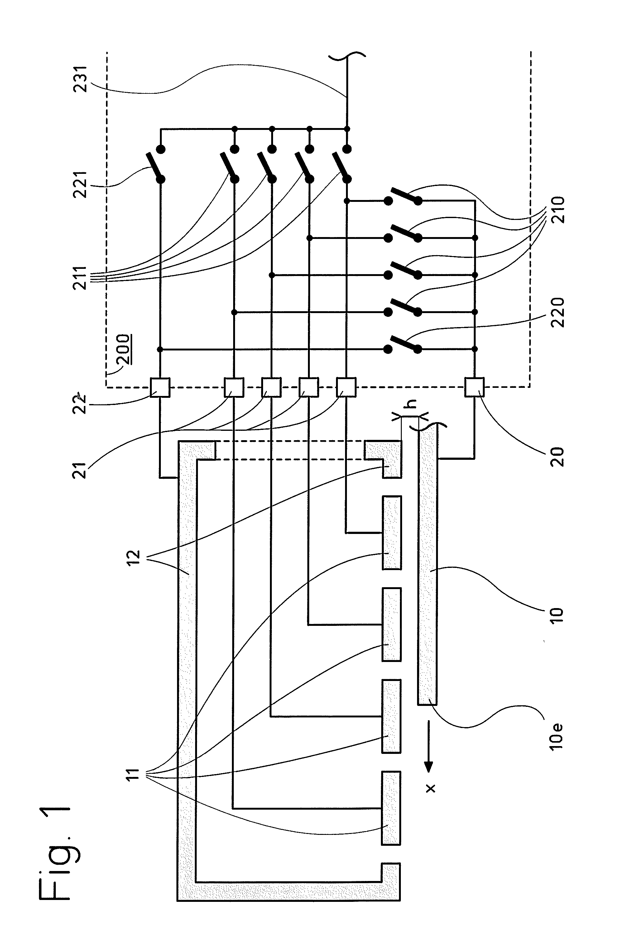 Position sensing device and method using self-capacitance