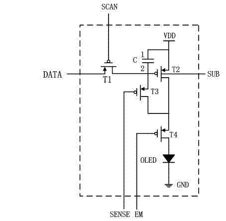 Novel active matrix/organic light emitting diode (AMOLED) pixel driving circuit