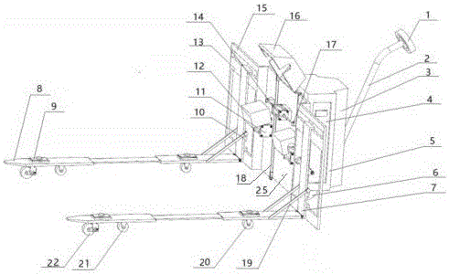 Portable full-automatic baggage car for small-type automatic transportation and obstacle clearance