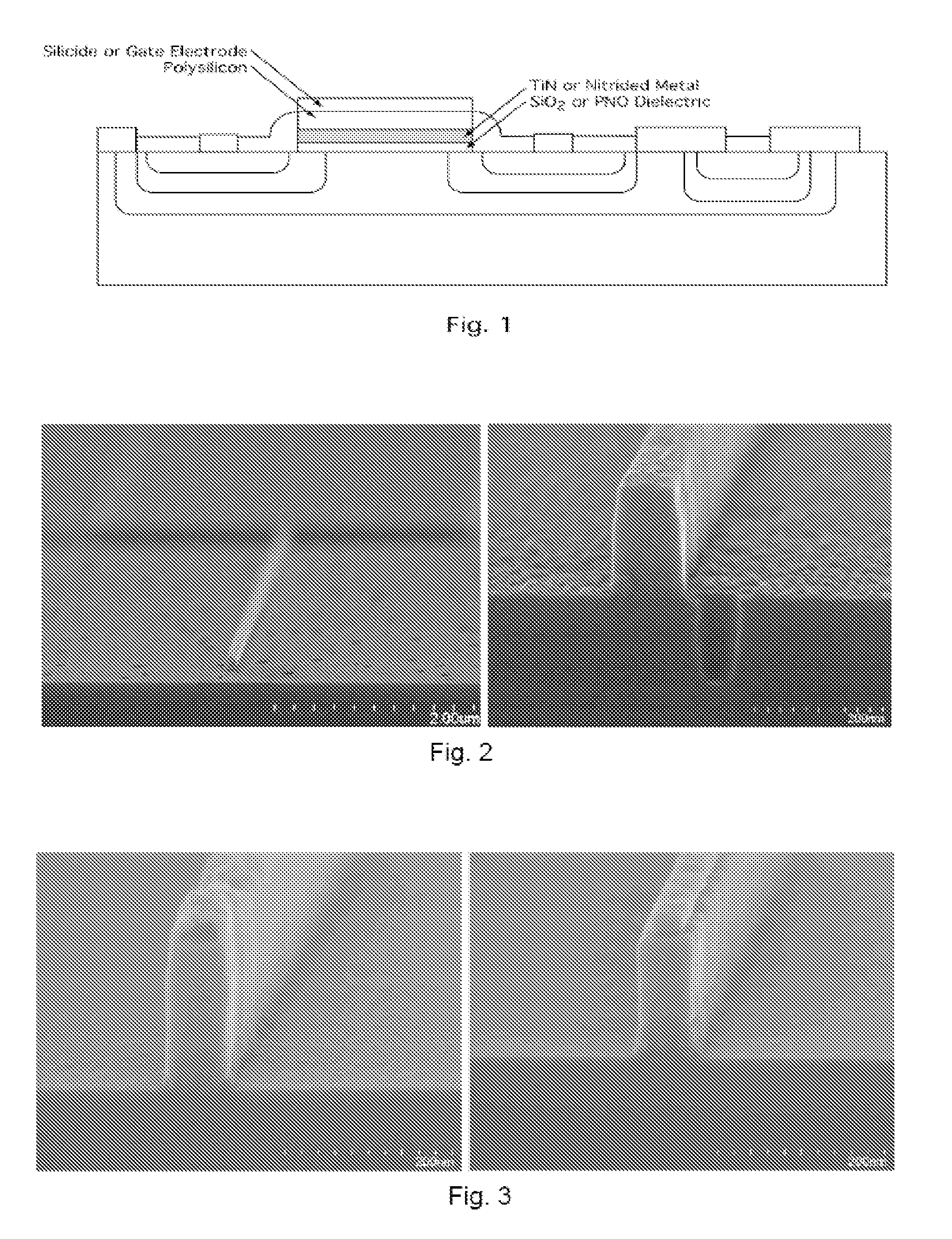 Methods of fabricating field effect transistors including titanium nitride gates over partially nitrided oxide and devices so fabricated