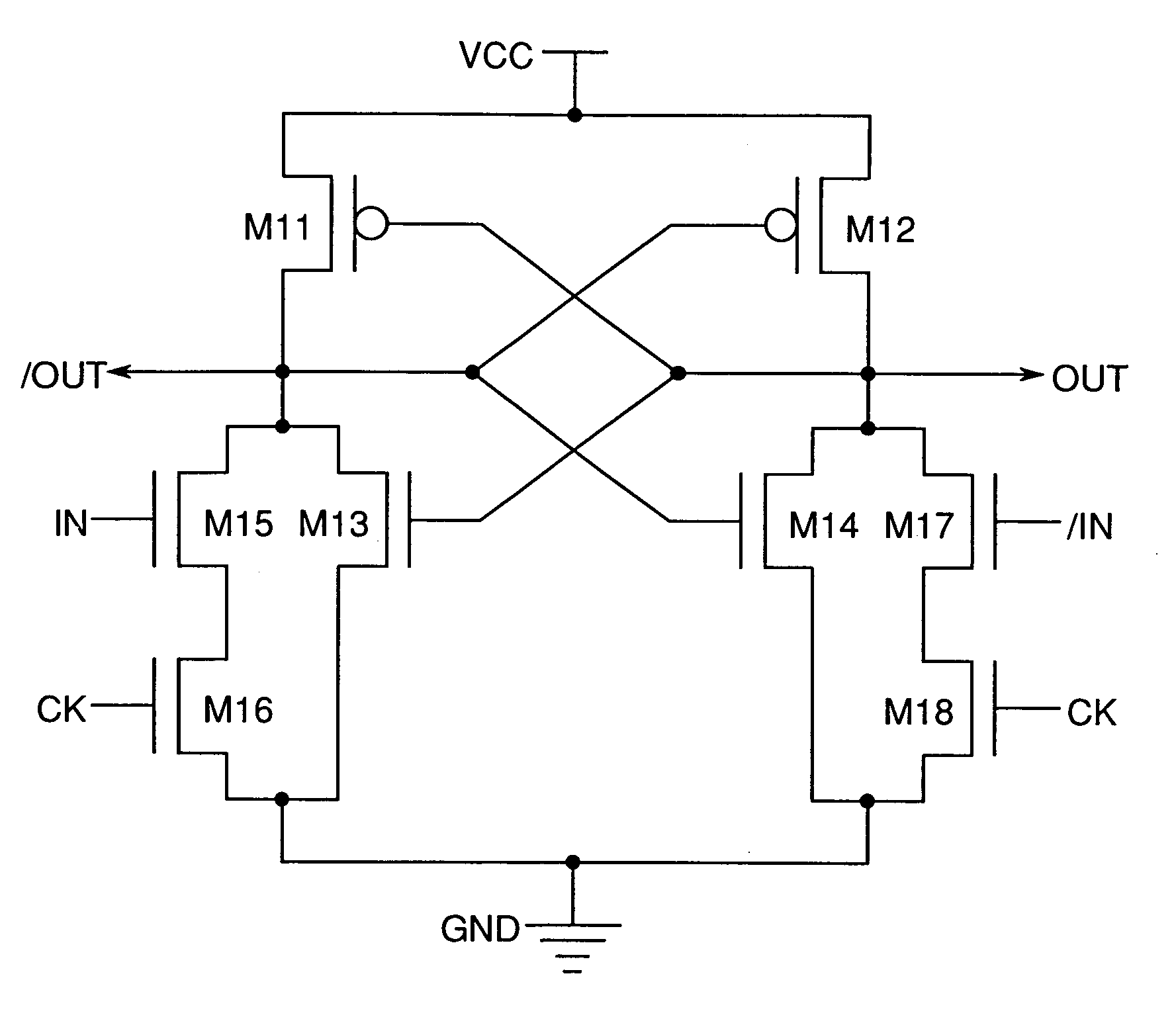 Latch circuit, shift register circuit, logical circuit and image display device operated with a low consumption of power