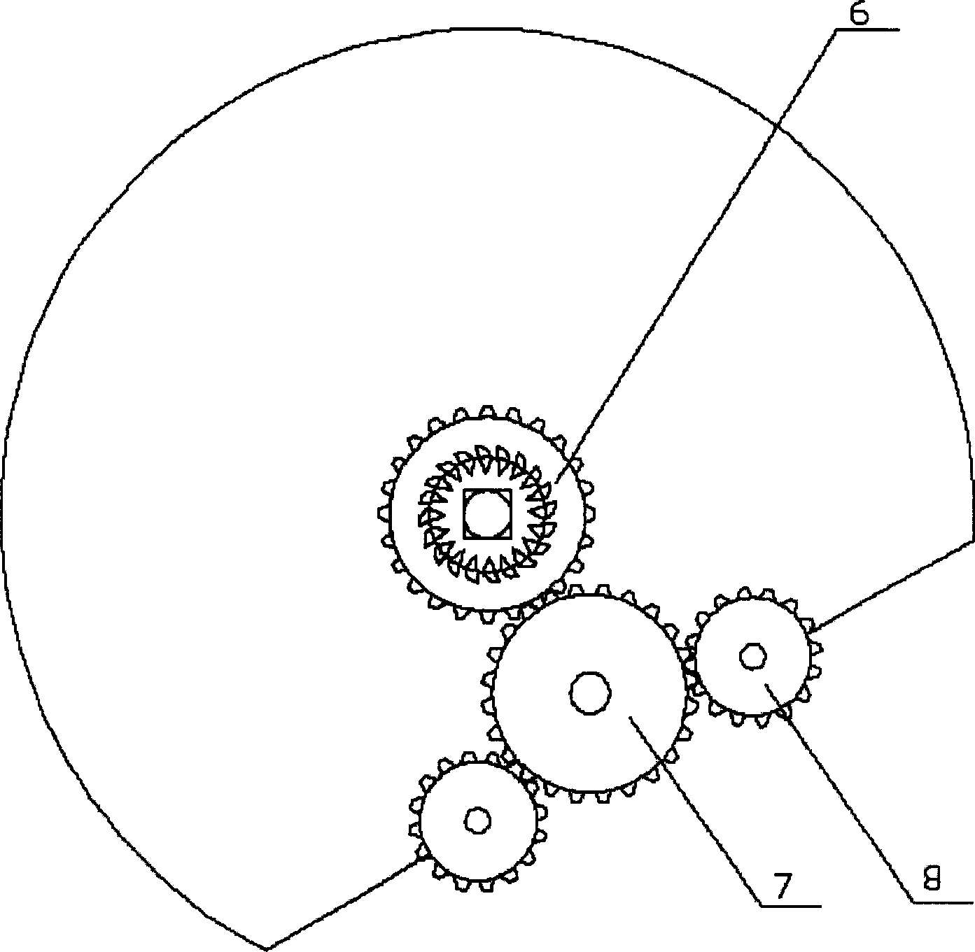 Snail-type vertical centripetal straight-tooth shaft drived non-equal-torque cylinder electric dual-power engine