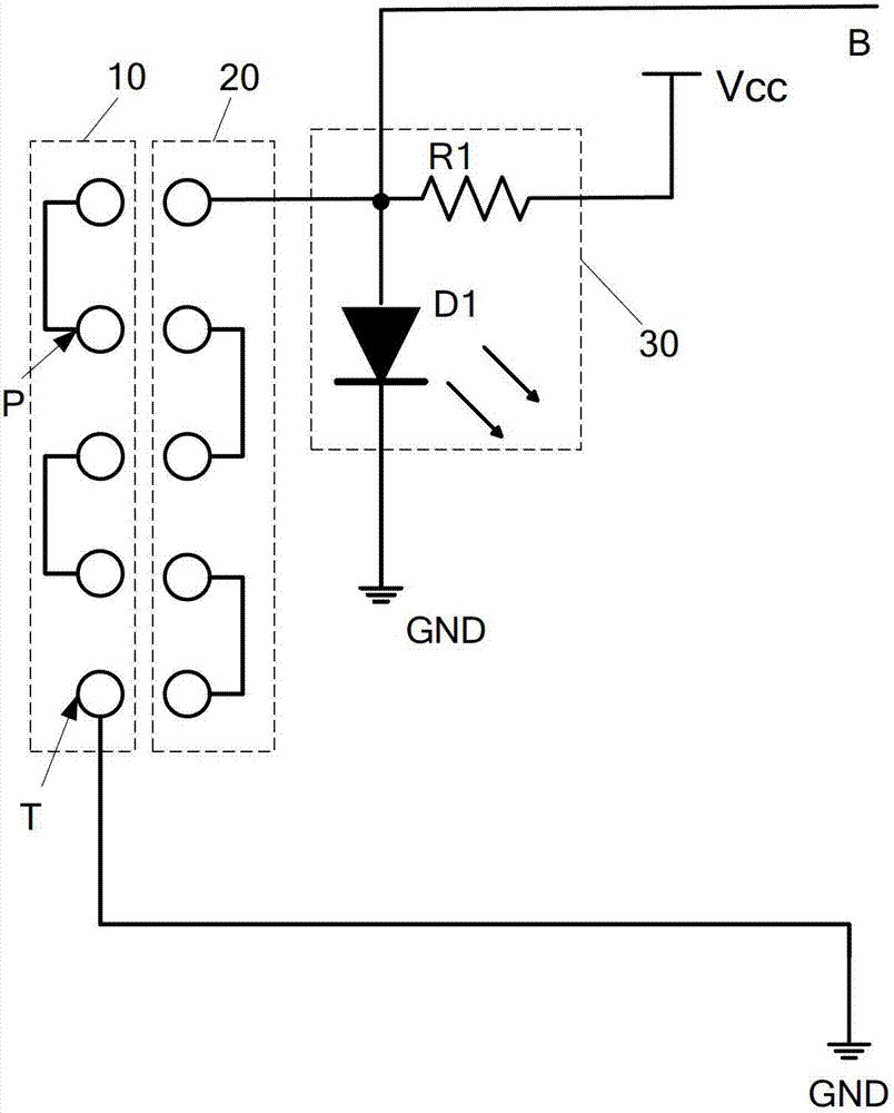 Connecting piece and connection status detection method for same