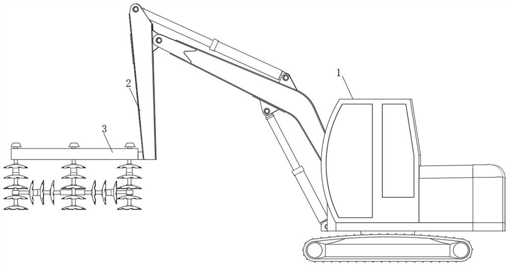 An automatic digging device for ecological tree ponds and its working method