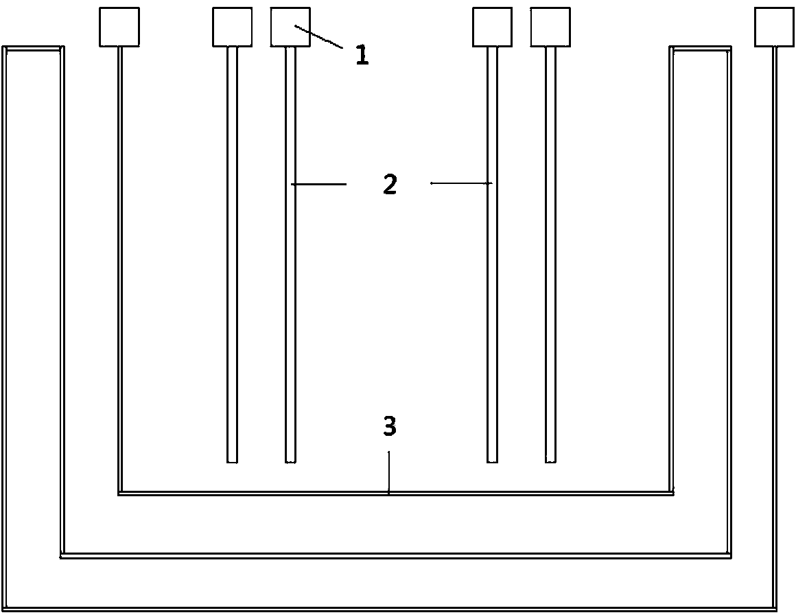 Contact type four-electrode salinity sensor based on MEMS (micro electro mechanical systems) technology and detection method of salinity sensor