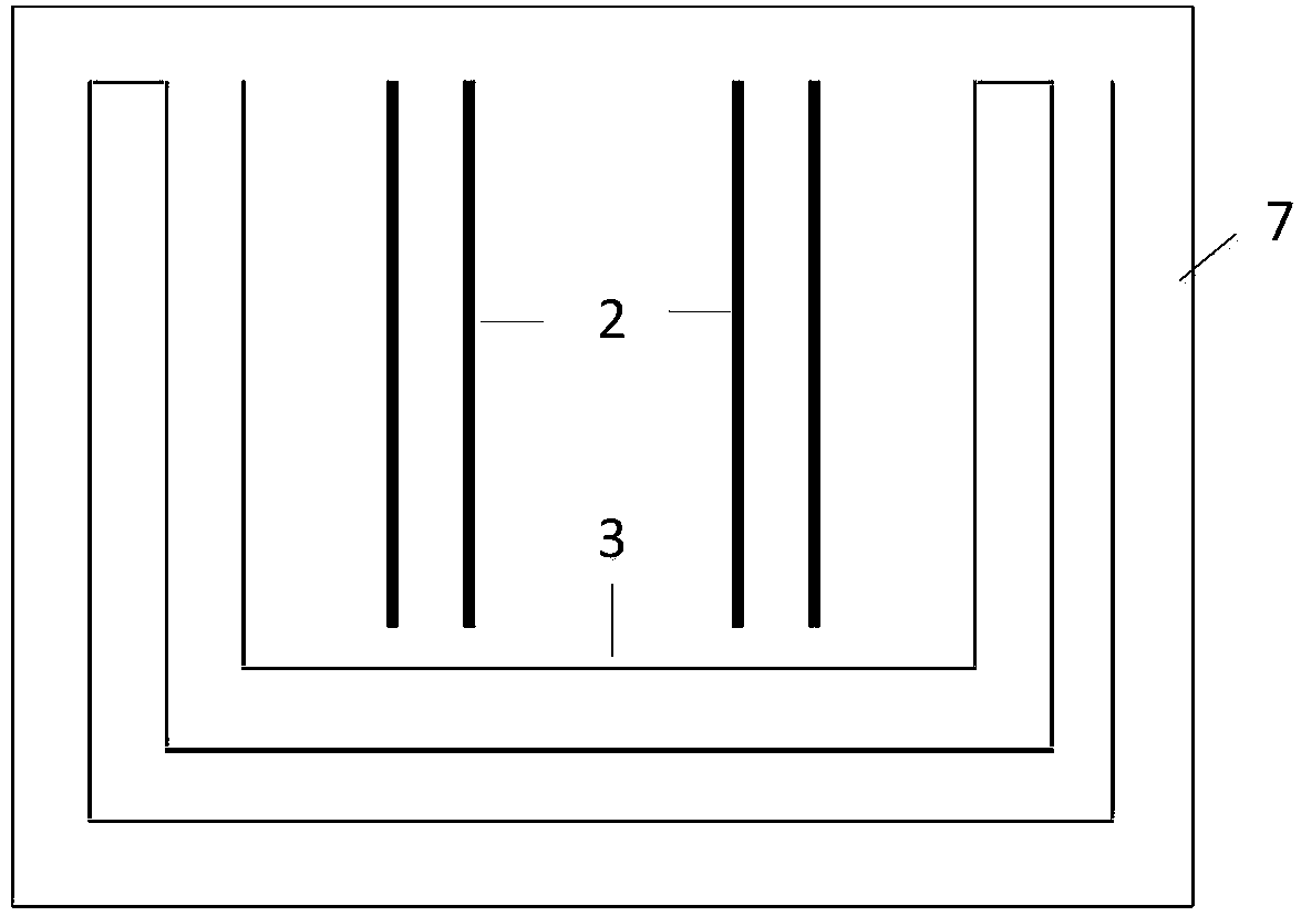 Contact type four-electrode salinity sensor based on MEMS (micro electro mechanical systems) technology and detection method of salinity sensor