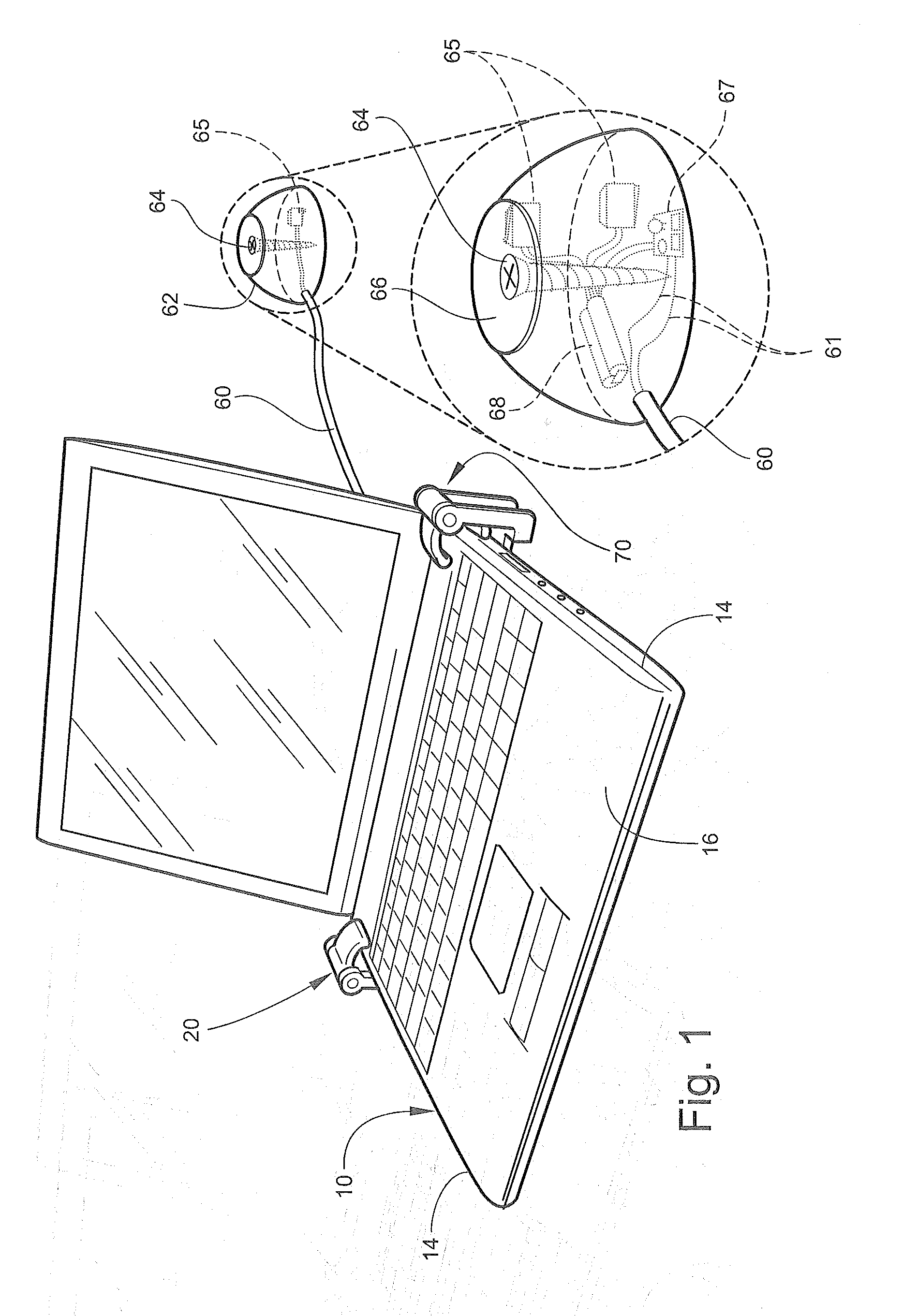 Adjustable security device for laptop computer