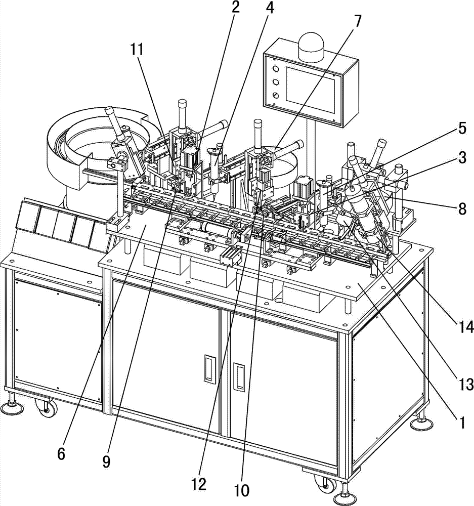 Automatic assembling machine for electric brush of micro-motor end cover