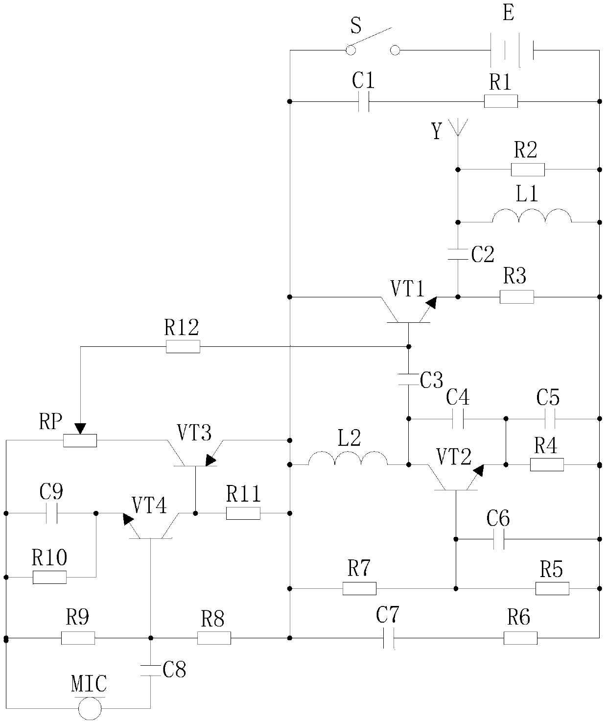 Amplitude modulation wireless microphone for computer