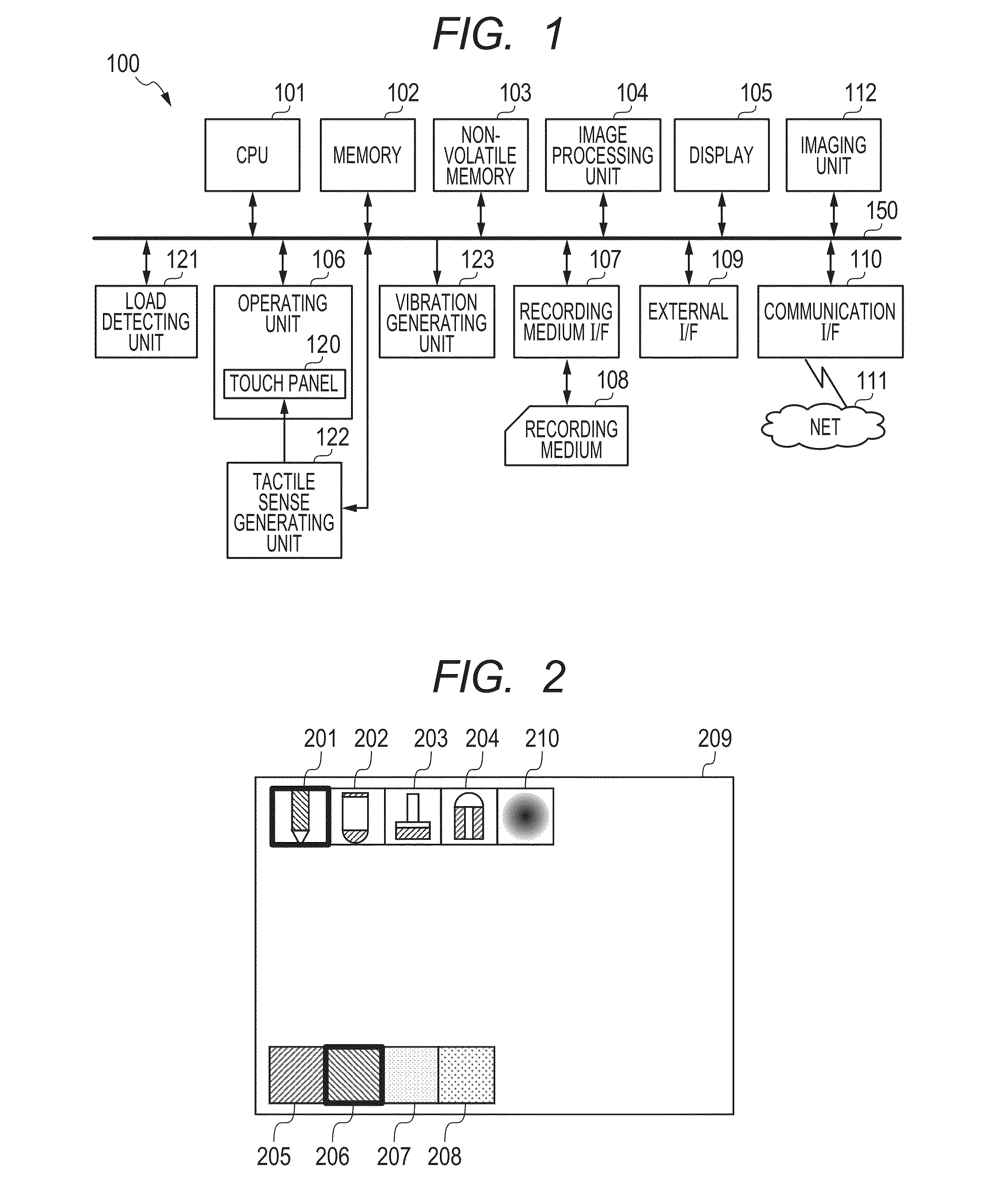 Image processing device, tactile sense control method, and recording medium